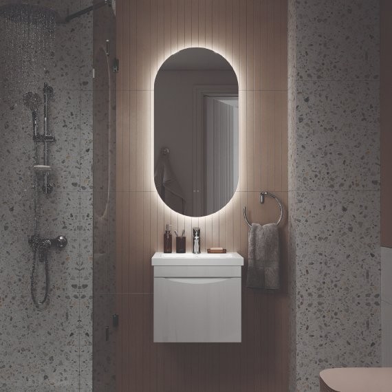 Мебель для ванной комнаты Velvex Vizo 50 подвесная, глянцевая белая