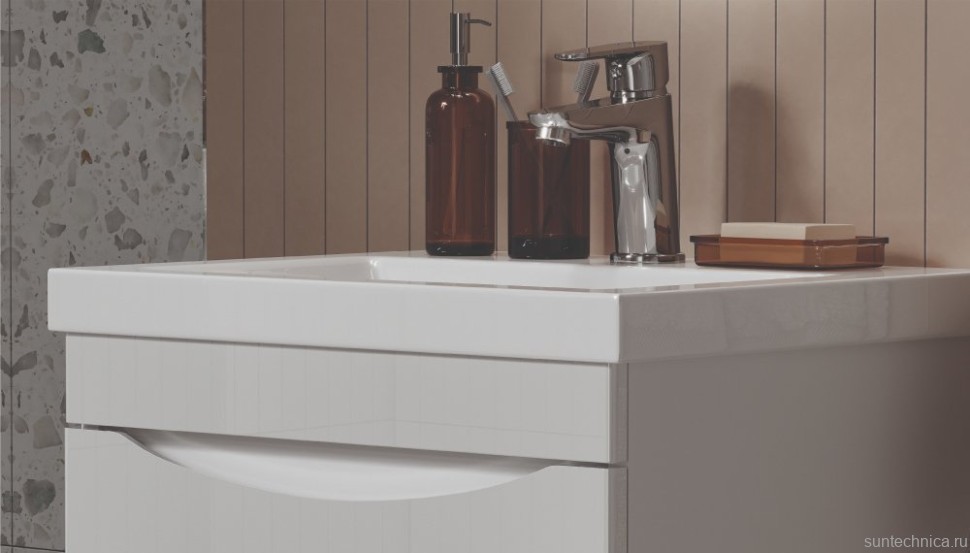 Мебель для ванной комнаты Velvex Vizo 50 подвесная, глянцевая белая