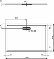 Поддон для душа Ideal Standard Ultra Flat New 120x80 прямоугольный с сифоном