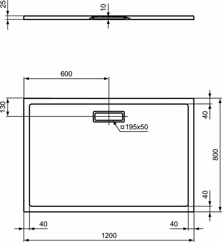 Поддон для душа Ideal Standard Ultra Flat New 120x80 прямоугольный с сифоном