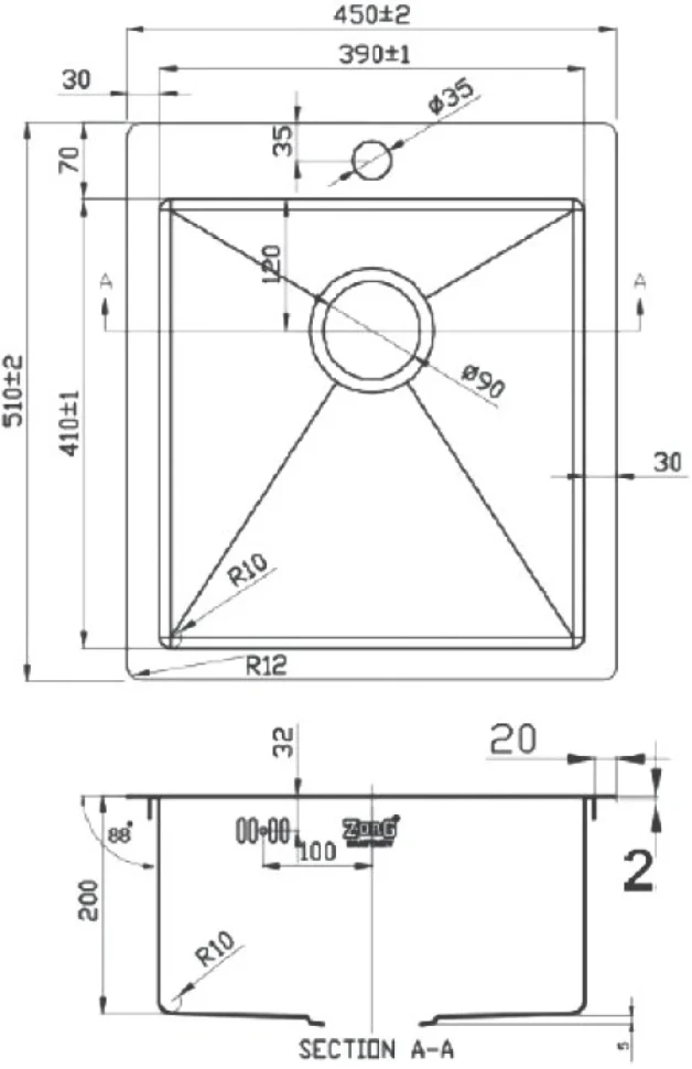 Мойка кухонная Zorg Light ZL R 450510 GRAFIT