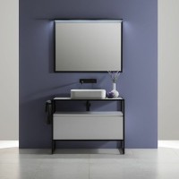 Мебель для ванной комнаты Allen Brau Priority 100 напольная, белый матовый, столешница бежевый структ
