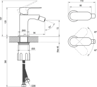 Смеситель для биде Ravak Eleganta EL 056.10WV белый вельвет