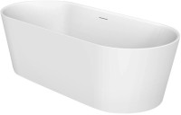 Акриловая ванна BelBagno BB416-2000-850 200x85 см, отдельностоящая, белая, овальная, вклеенный каркас, со сливом-переливом, с донным клапаном
