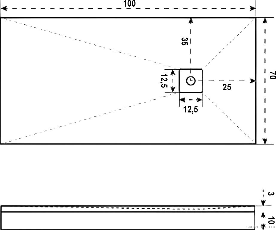Поддон для душа Good Door Essentia 100x70, с сифоном, белый