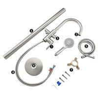 Напольный смеситель для ванны с душем Gappo G99-20 G3099 сатин