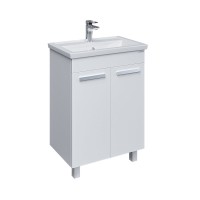 Тумба с раковиной Grossman Neo 60 пленка, с дверцами, глянцевая белая