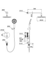 Душевой комплект Wonzon & Woghand Solo WW-939032-BN С ВНУТРЕННЕЙ ЧАСТЬЮ, брашированный никель