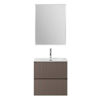 Мебель для ванной комнаты BelBagno Uno 70 подвесная, 2 ящика, матовая бежевая