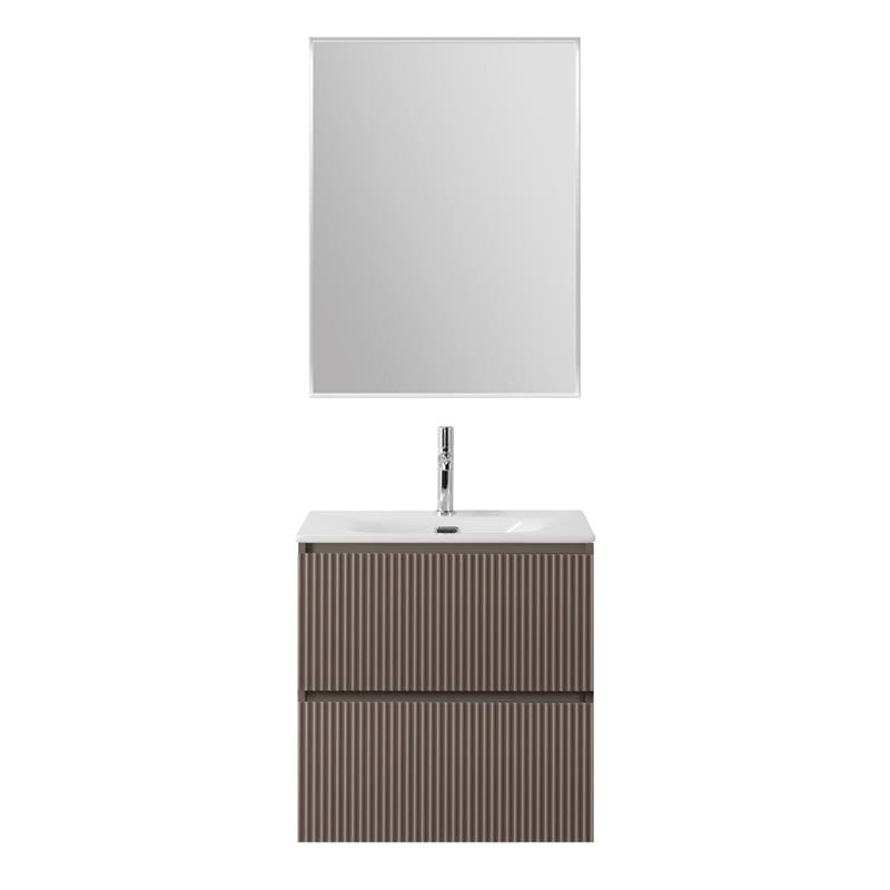 Мебель для ванной комнаты BelBagno Uno 70 подвесная, 2 ящика, матовая бежевая