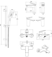 Комплект для ванной BOND Cube B03-5388 матовый черный Комплект для ванной BOND Cube B03-5388 матовый черный