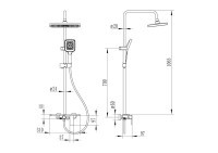 Душевая стойка Ceruttispa 11358 графит