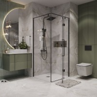 Душевой уголок Niagara Nova NG-6831-34BLACK 90x90, профиль черный матовый, стекло прозрачное