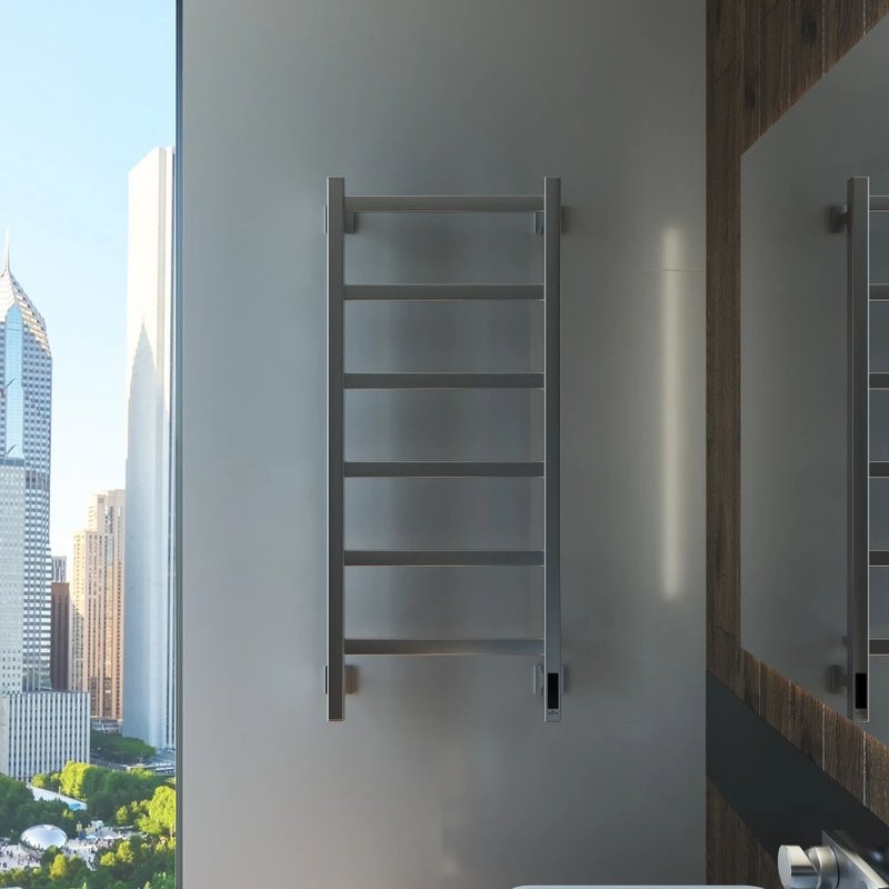 Полотенцесушитель электрический Grota Soffi K 430х1000 NM EL 100x45 см, подключение справа, слева, скрытое подключение справа, матовый хром, лесенка