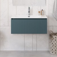 Тумба с раковиной BelBagno Uno 80 подвесная, 1 ящик, матовая голубая