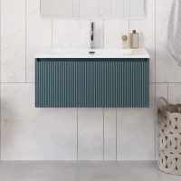 Тумба с раковиной BelBagno Uno 80 подвесная, 1 ящик, матовая голубая