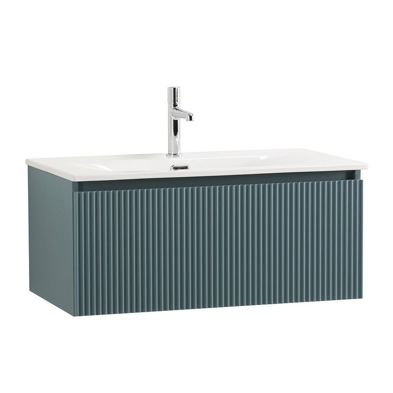 Тумба с раковиной BelBagno Uno 80 подвесная, 1 ящик, матовая голубая