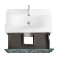 Тумба с раковиной BelBagno Uno 80 подвесная, 1 ящик, матовая голубая