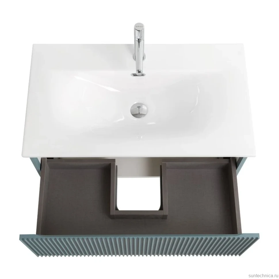 Тумба с раковиной BelBagno Uno 80 подвесная, 1 ящик, матовая голубая