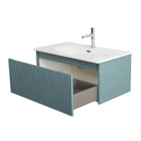 Тумба с раковиной BelBagno Uno 80 подвесная, 1 ящик, матовая голубая