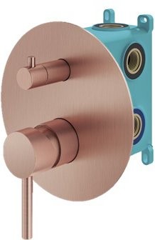 Встраиваемый смеситель для душа и ванны Plumberia Selection Ixo KIT1901RS С ВНУТРЕННЕЙ ЧАСТЬЮ, брашированная медь