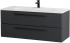 Тумба с раковиной Cezares Eco 120, grafito, 2 ящика, ручки черные
