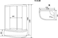 Душевая кабина Timo Standart T-6620SFR Silver Fabric R с высоким поддоном