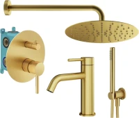 Комплект для ванной Plumberia Selection Ixo KITXO18OB53 С ВНУТРЕННЕЙ ЧАСТЬЮ, золото брашированное