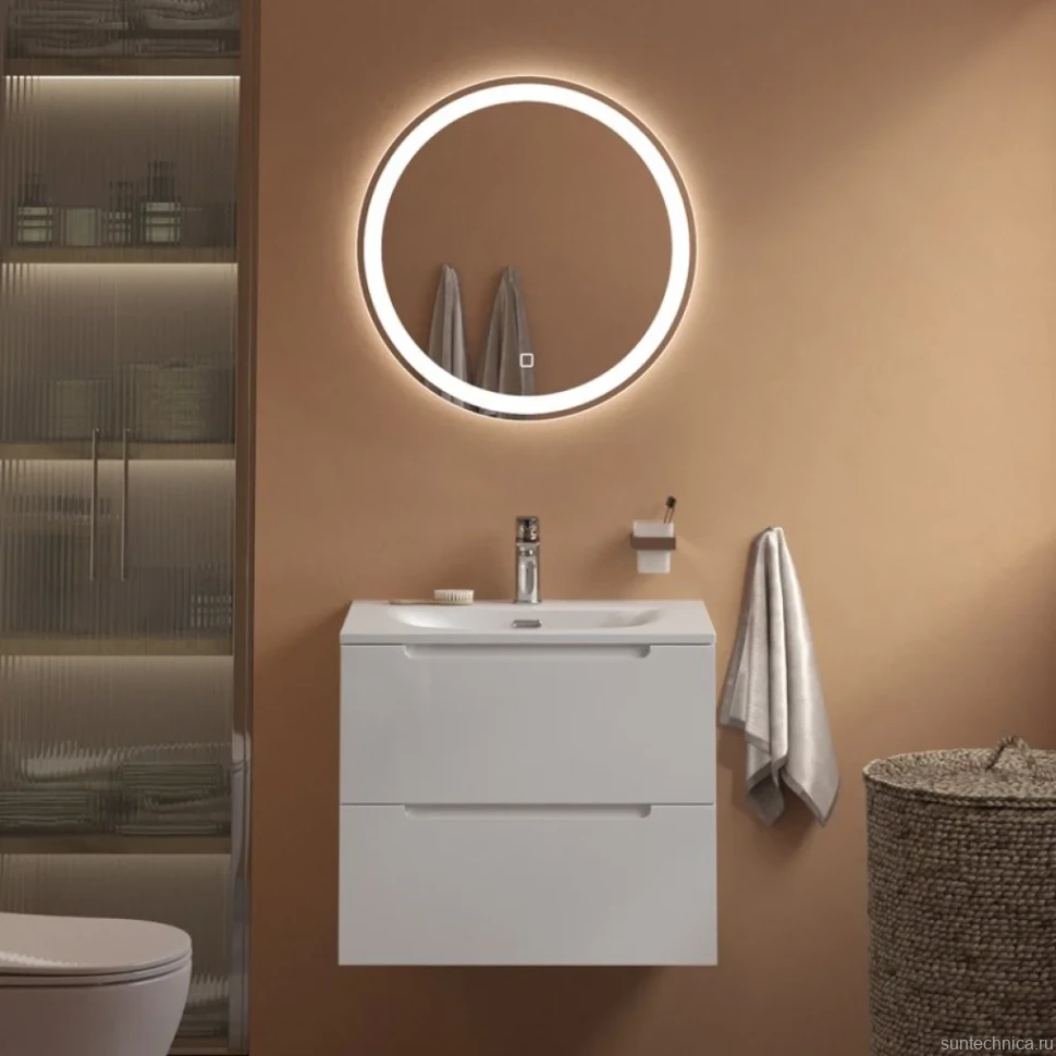 Тумба с раковиной BelBagno Etna 39 70 bianco lucido, раковина BB-8099-3-70