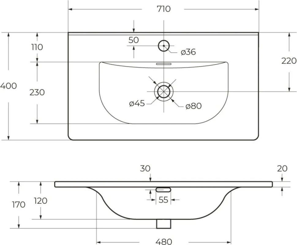 Тумба с раковиной BelBagno Etna 39 70 bianco lucido, раковина BB-8099-3-70