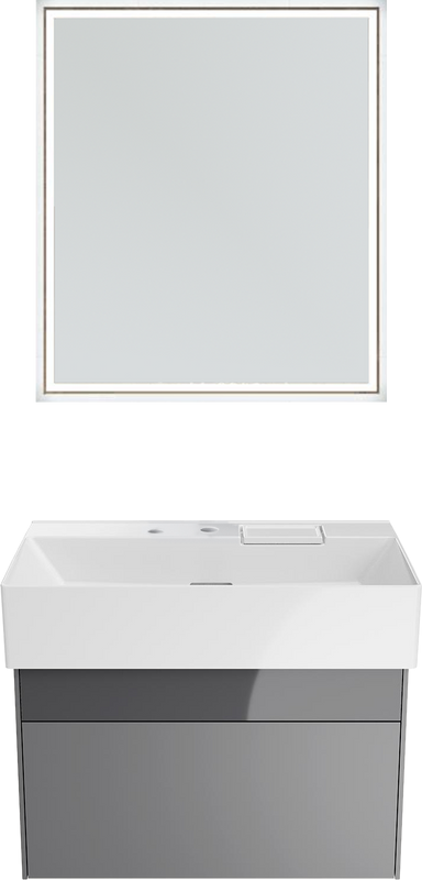 Мебель для ванной комнаты KERAMA MARAZZI Logica 70 подвесная, стальная серая, с отверстием под дозатор