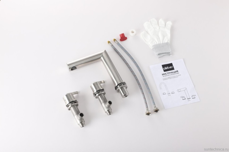 Смеситель для раковины Abber Perfekte 316 AF8A08BST сталь брашированная