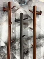 Полотенцесушитель электрический Boheme Oak 724-50-SGM 150x5 см, shine gun metal, I-образный, из стали