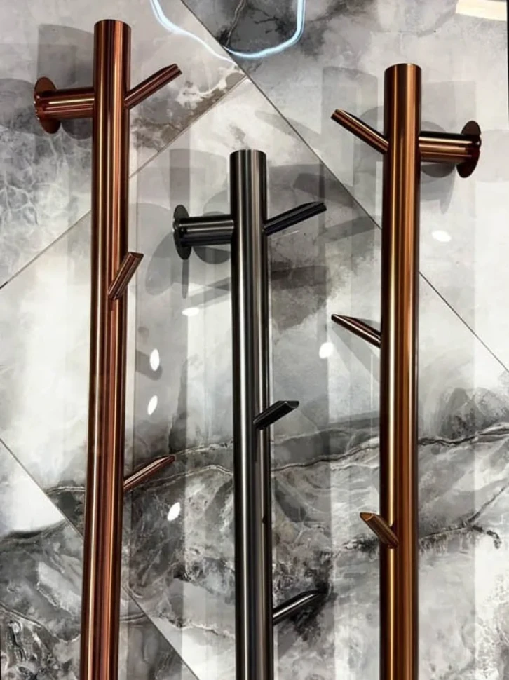 Полотенцесушитель электрический Boheme Oak 724-50-SGM 150x5 см, shine gun metal, I-образный, из стали