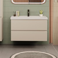 Тумба с раковиной SanStar Riana 100 подвесная, cappuccino, раковина Фостер 100