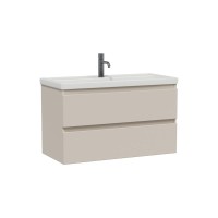 Тумба с раковиной SanStar Riana 100 подвесная, cappuccino, раковина Фостер 100