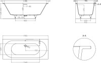 Ванна из искусственного камня Salini Ornella Axis Kit S-Stone 190x90 см, встраиваемая, матовая белая, на ножках, с донным клапаном