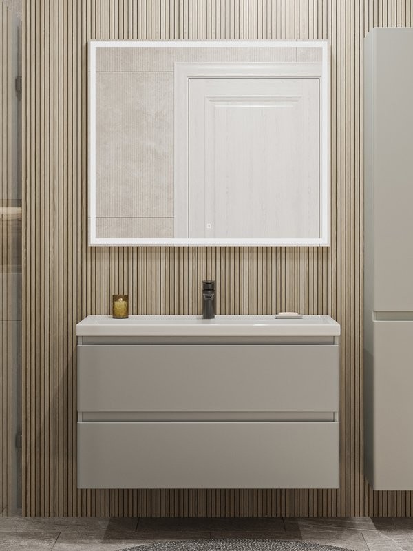 Мебель для ванной комнаты SanStar Riana 100 подвесная, grey, раковина Фостер 100