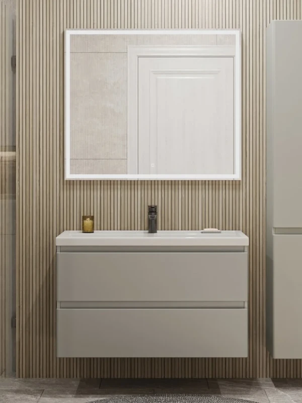 Мебель для ванной комнаты SanStar Riana 100 подвесная, grey, раковина Фостер 100