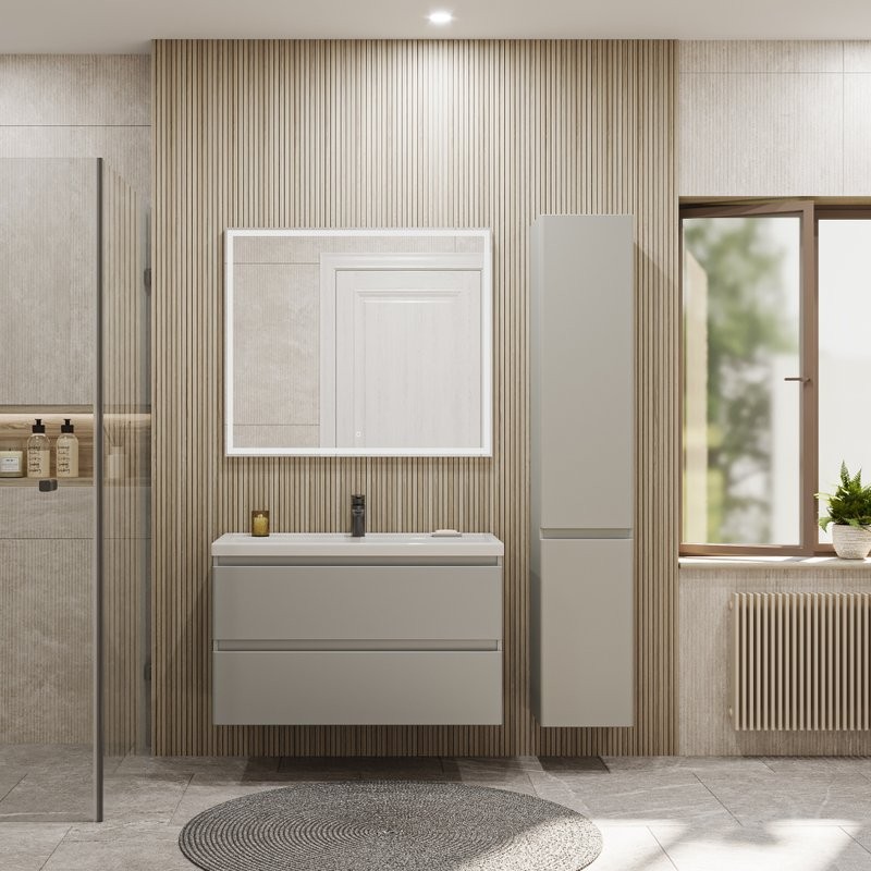 Мебель для ванной комнаты SanStar Riana 100 подвесная, grey, раковина Фостер 100