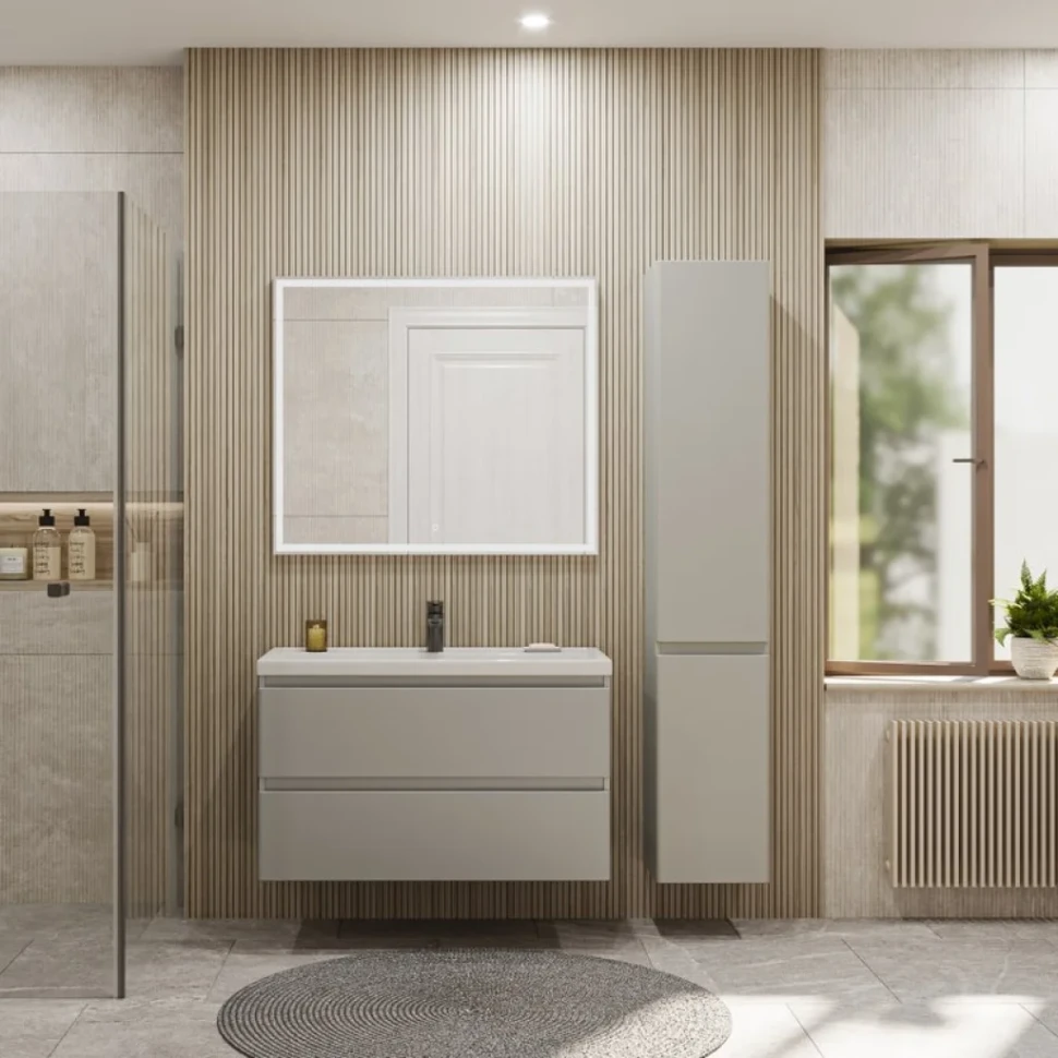 Мебель для ванной комнаты SanStar Riana 100 подвесная, grey, раковина Фостер 100