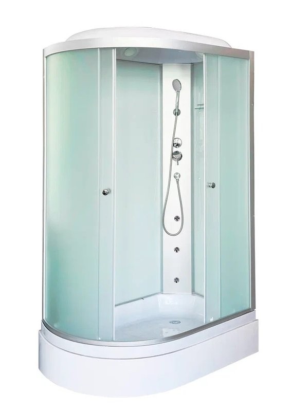 Душевая кабина DTO LM720R с гидромассажем (120х80х215), средний поддон (27см), профиль хром, стекло матовое (4 мм), 4 места