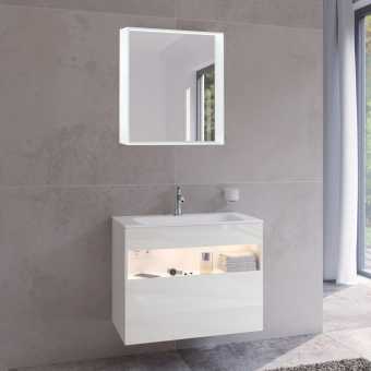 Мебель для ванной Keuco Stageline 32862 80 см, с подсветкой, розеткой и точкой зарядки USB и USB-C, белая