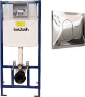 Система инсталляции для унитазов beWash Ocean BW74, P01SC с кнопкой смыва, хром глянец
