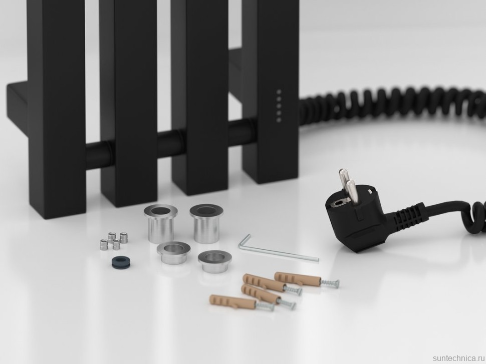 Полотенцесушитель электрический Сунержа Сатерленд 4.0 31-0853-1215 120x20 см, подключение справа, скрытое подключение справа, матовый черный, I-образный