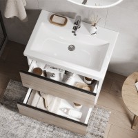 Мебель для ванной комнаты Vigo Cross 70 напольная, 2 ящика, светлое дерево