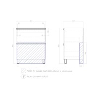 Мебель для ванной комнаты Vigo Cross 70 напольная, 2 ящика, светлое дерево