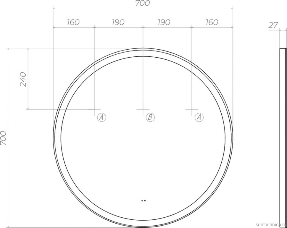 Мебель для ванной комнаты Vigo Cross 70 напольная, 2 ящика, светлое дерево