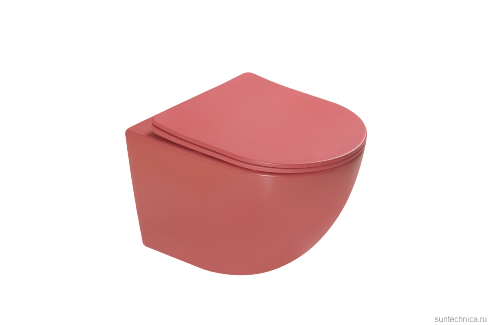 Унитаз подвесной SantiLine SL-5005T-MR красный матовый