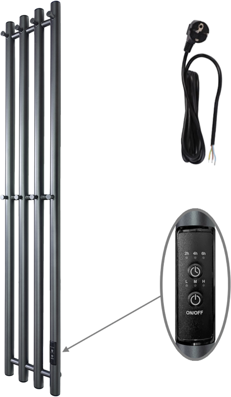 Полотенцесушитель электрический Маргроид Inaro 120х18, графитовый серый